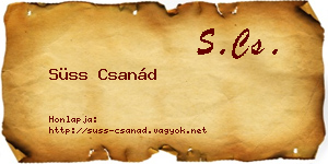Süss Csanád névjegykártya